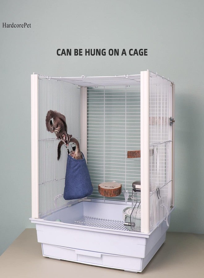 HardcorePet Sugar Glider Bed Pouch for Cage Sleeping Nest Bed, Warm Pouch for Cage Accessories, Sugar Gliders Hammock Pouch Sack Swing Hanging Bed Bedding (Blue) - Image 2